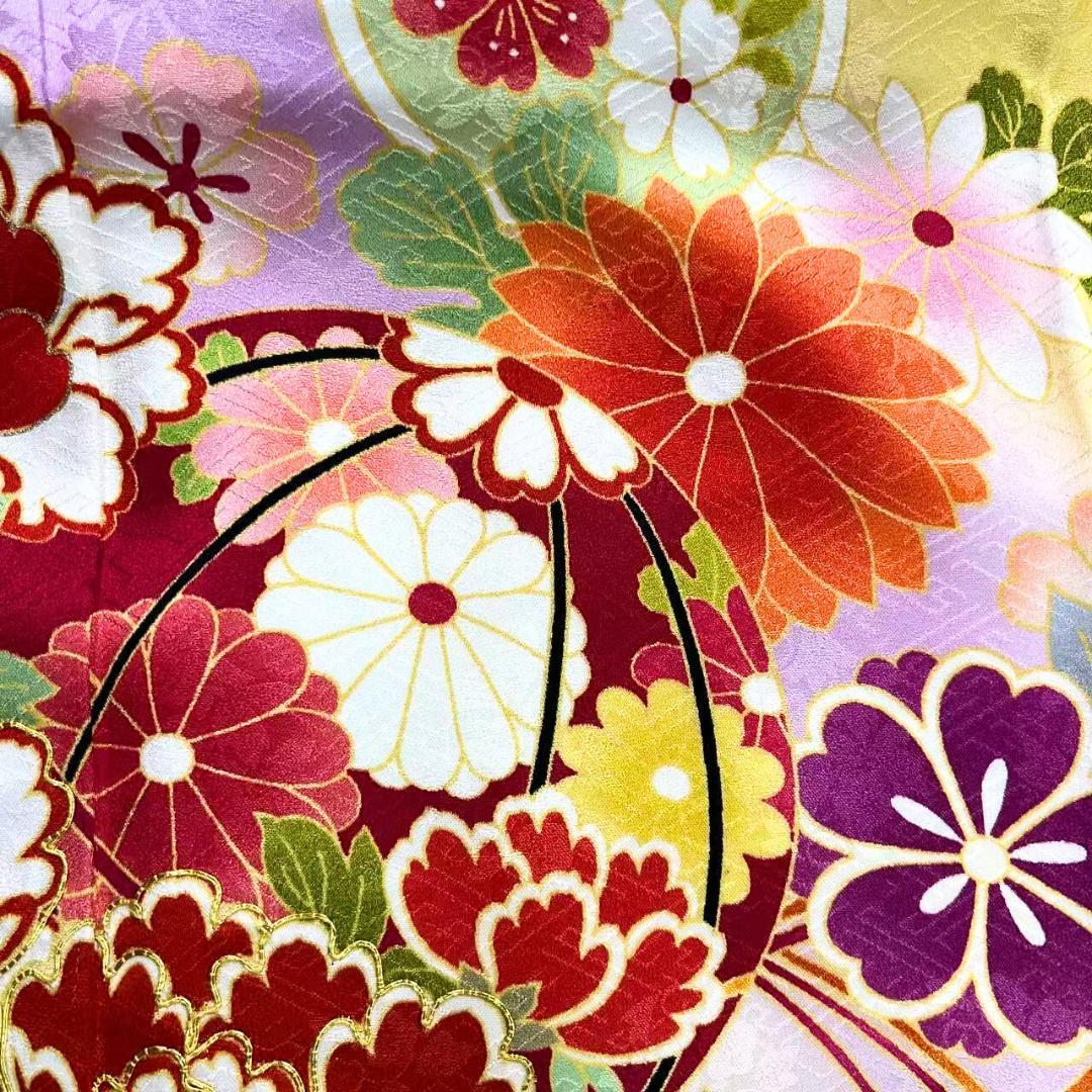 【お得品】 振袖セット 成人式 正絹 古典柄 振袖 黄色 S220 ●