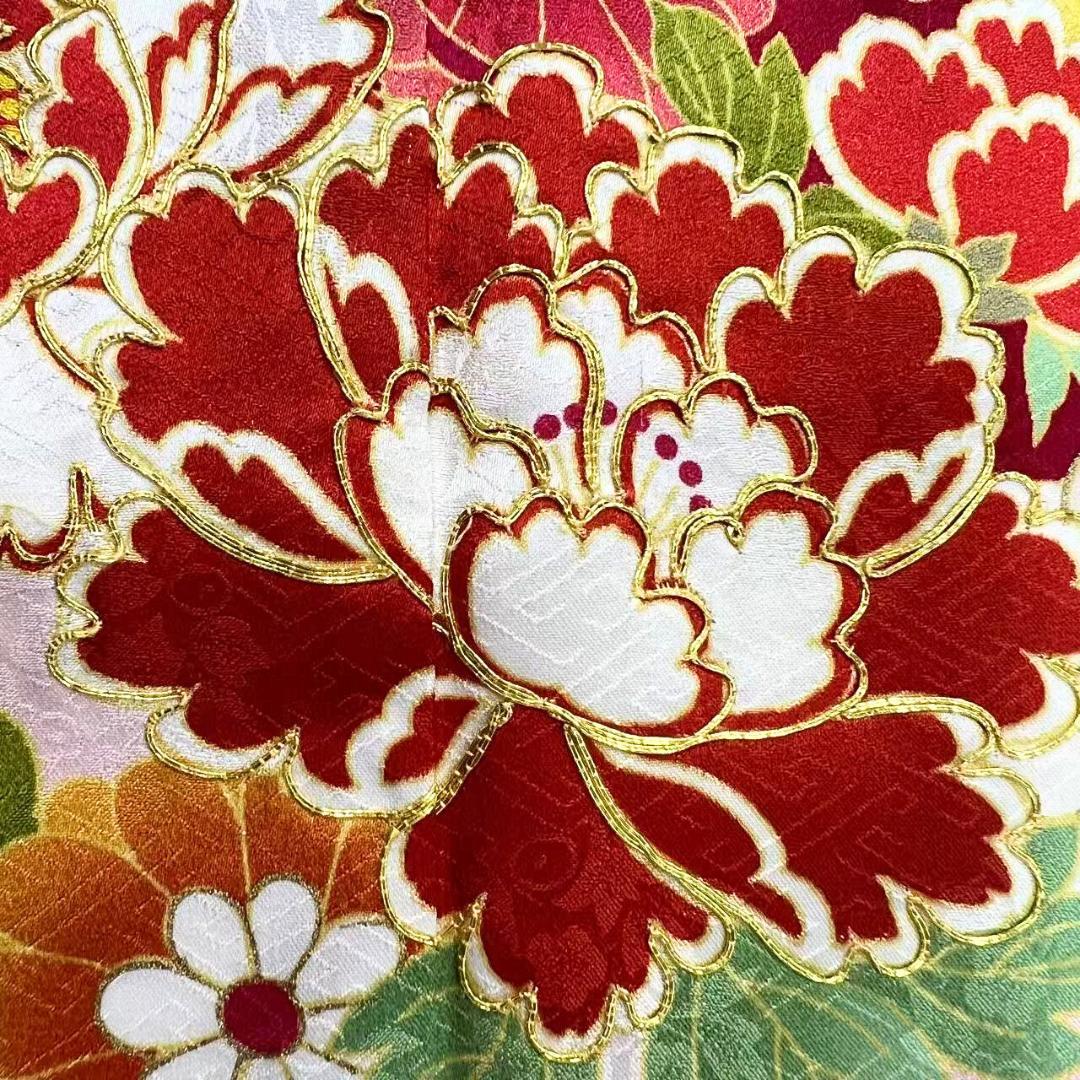 【お得品】 振袖セット 成人式 正絹 古典柄 振袖 黄色 S220 ●