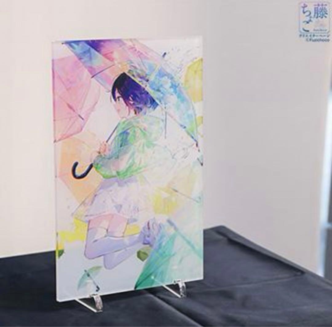 藤ちょこ 直筆サイン アクリルアート（クリア） 「雨のち晴れ」