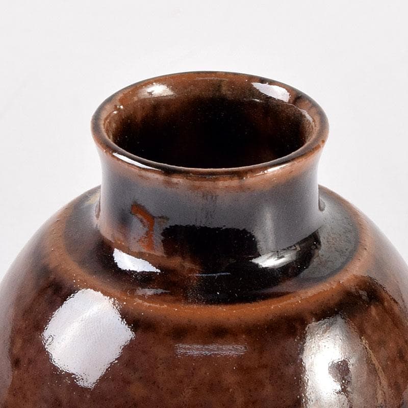 茶道具　膳所焼　淡海ぜぜ　陽炎園造　茶入　仕覆付　共箱　V　7929