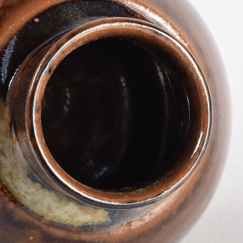 茶道具　膳所焼　淡海ぜぜ　陽炎園造　茶入　仕覆付　共箱　V　7929