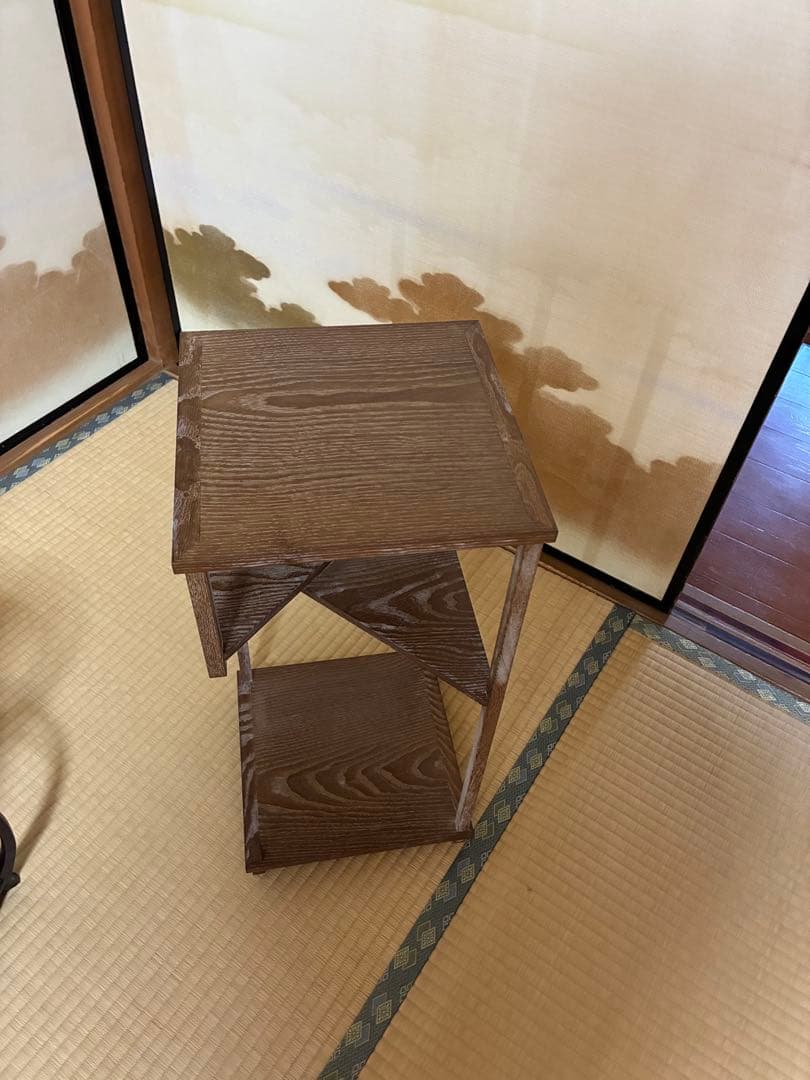 小川流煎茶棚手前として利用可 木製 階段状棚 茶道具収納