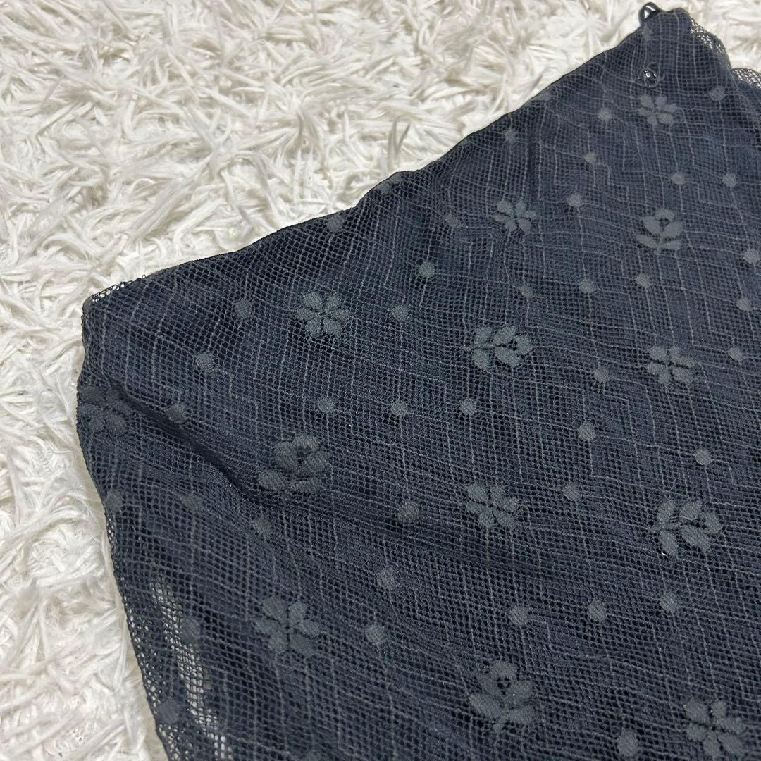 CHANEL 03A ココマーク 花柄刺繍 レース チュール フレアスカート40