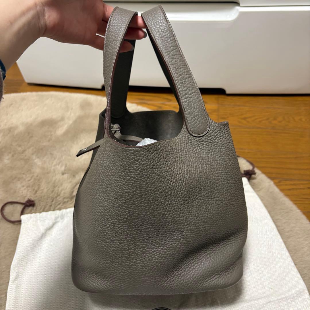 【美品】エルメス　ピコタンロック22 MM トリヨンクレマンス　エタン