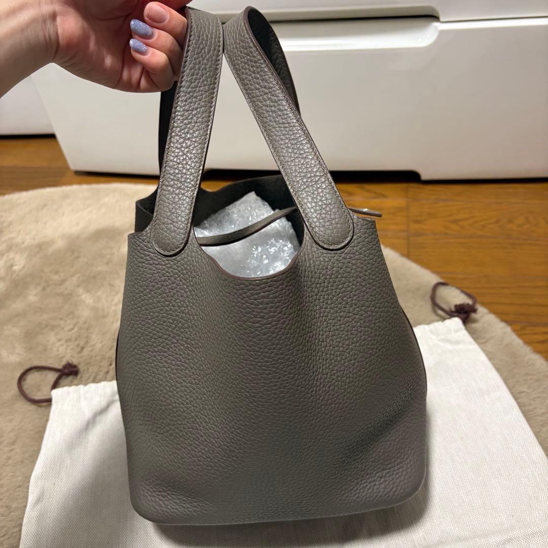 【美品】エルメス　ピコタンロック22 MM トリヨンクレマンス　エタン