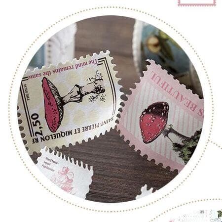 お値下げ♡レトロ切手シリーズ＊台湾マスキングテープ ミシン目入り*花①