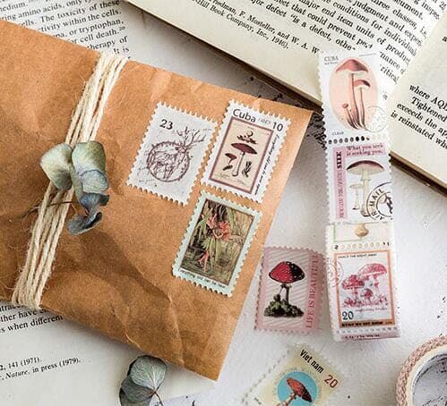 お値下げ♡レトロ切手シリーズ＊台湾マスキングテープ ミシン目入り*花①