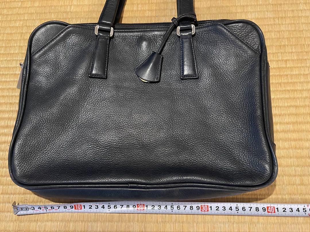 アニアリ　レザー ビジネス　トートバッグ　ネイビー