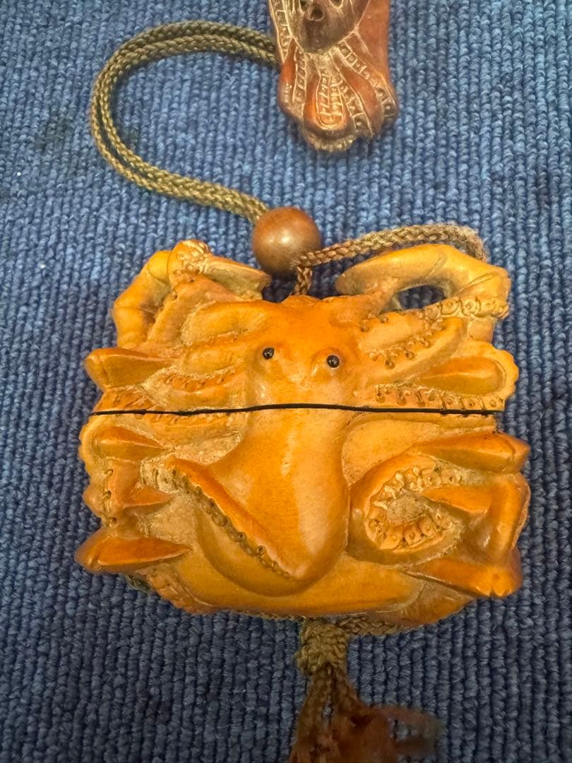 1689  蟹印籠　根付　時代物