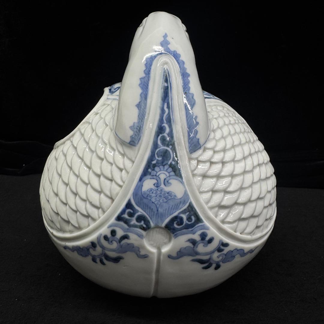 希少！平戸焼　染付　木魚形　手焙 古美術品 時代物