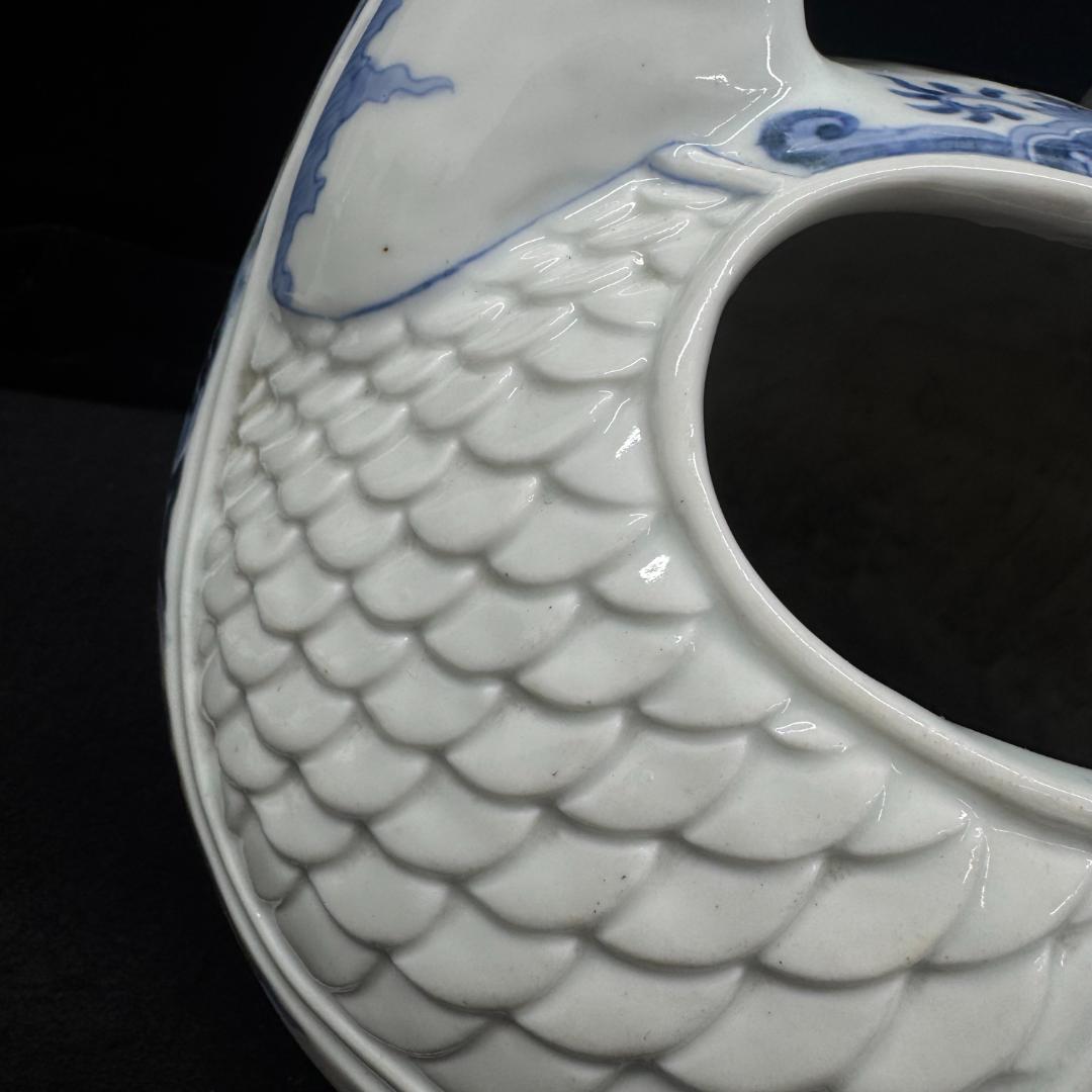 希少！平戸焼　染付　木魚形　手焙 古美術品 時代物