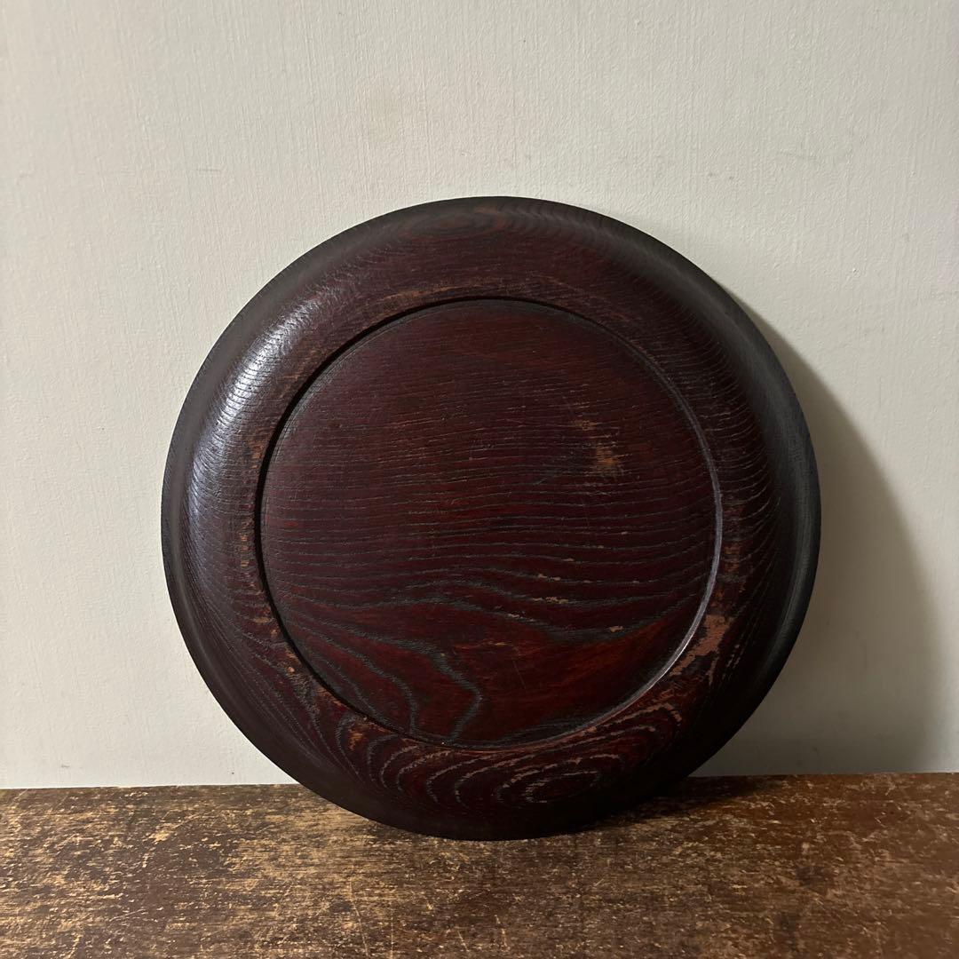 木地盆　丸盆　栗盆　くり抜き盆　骨董　アンティーク　 茶懐石　古美術　酒器　李朝