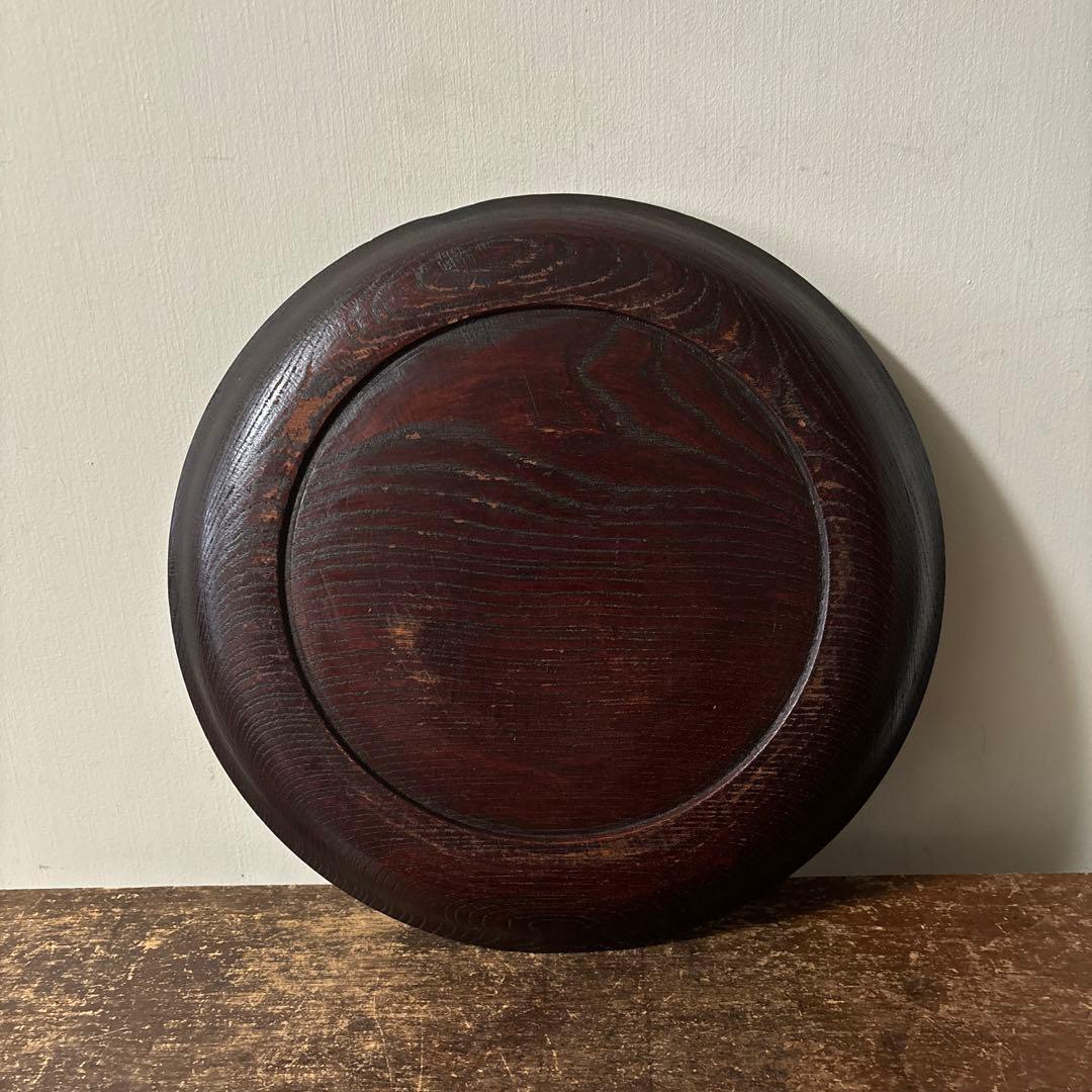 木地盆　丸盆　栗盆　くり抜き盆　骨董　アンティーク　 茶懐石　古美術　酒器　李朝