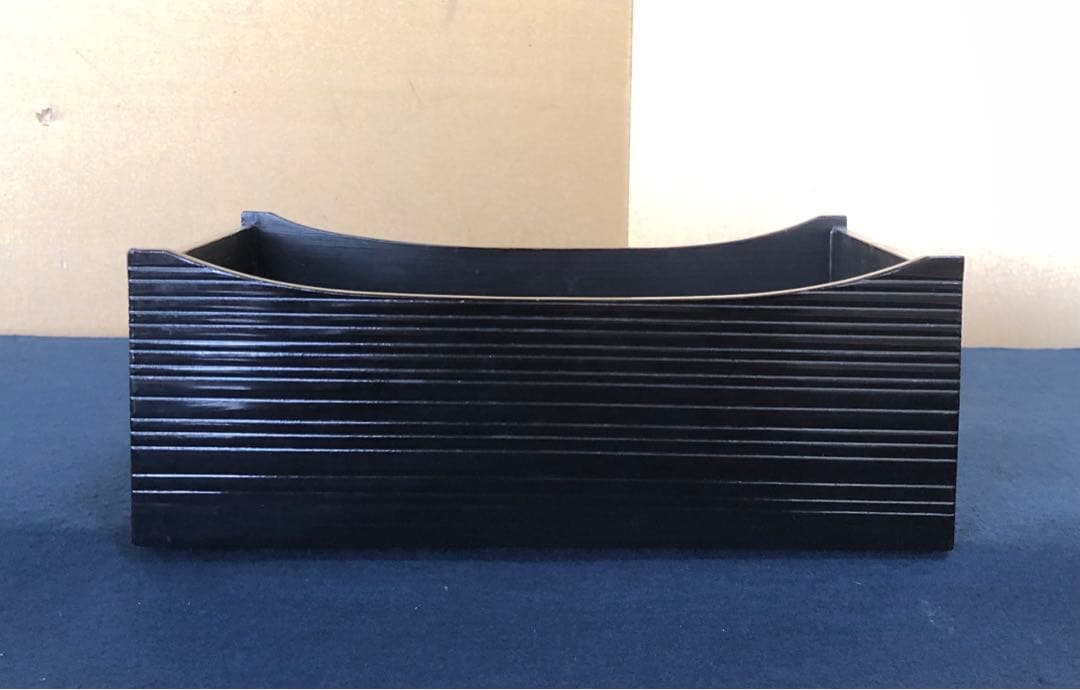 《R》茶道具 蝋色 莨盆6客 木製漆器 木箱　250805F4