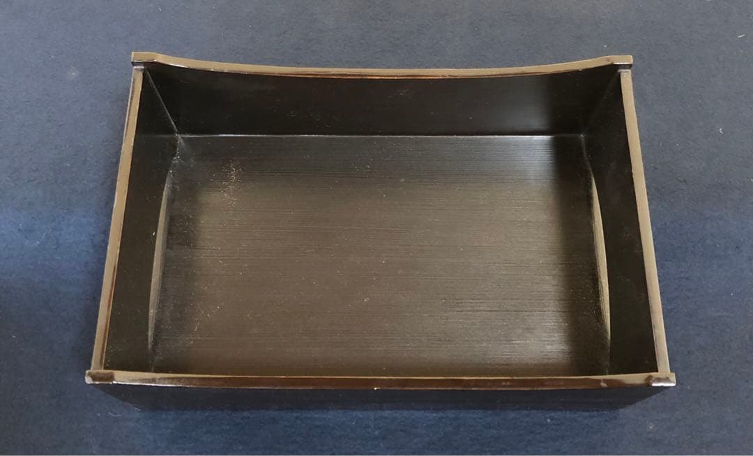 《R》茶道具 蝋色 莨盆6客 木製漆器 木箱　250805F4