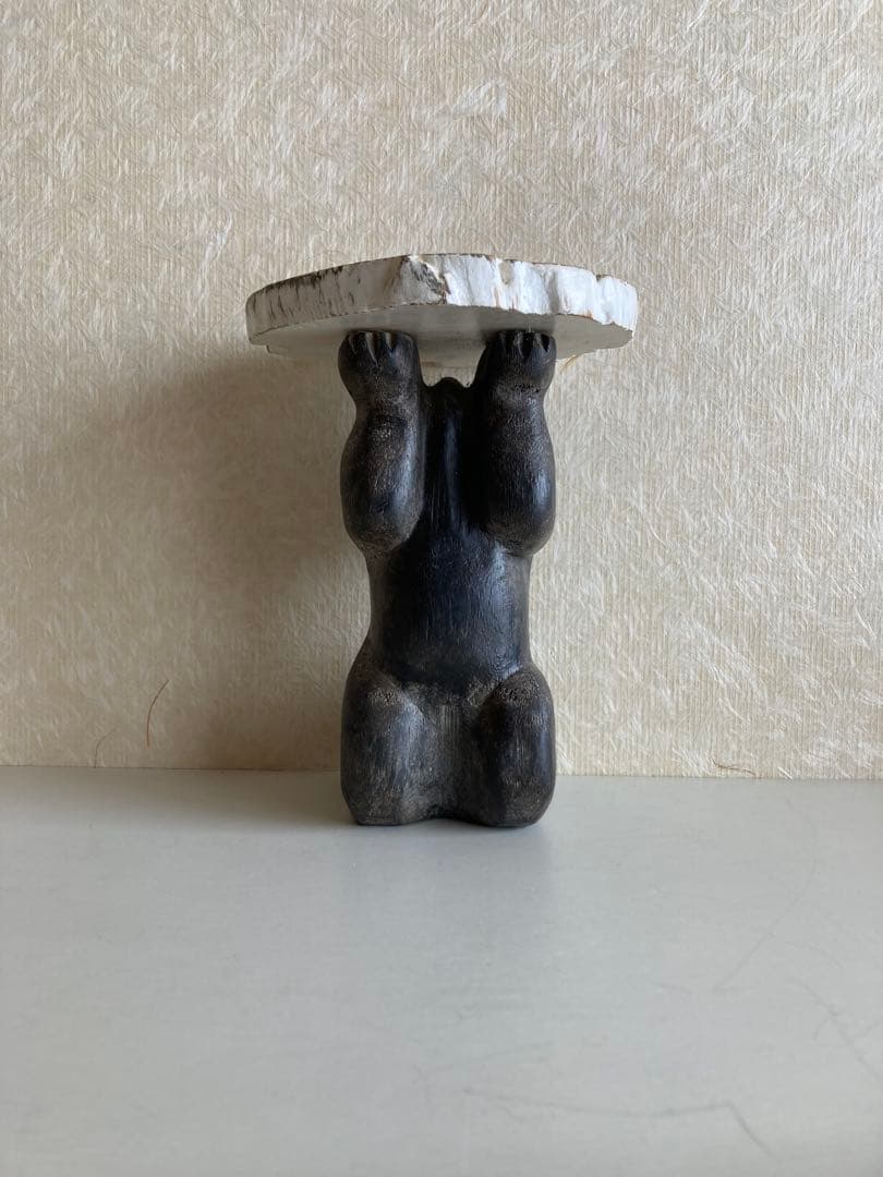 ◾️アジア〜中近東 アンティーク 木彫　猫 台｜プリミティブアート 民藝 オブジェ