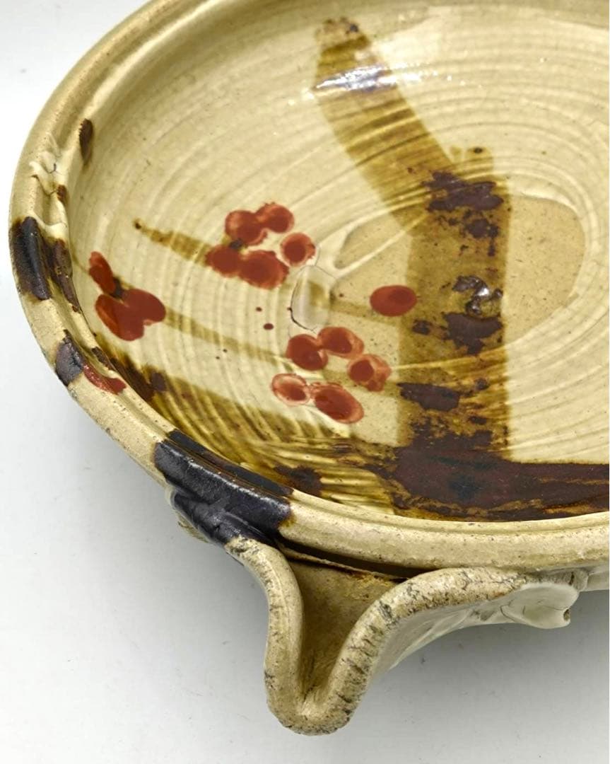 高内秀剛 益子焼 片口 梅花絵図 直径25cm 陶器 陶芸