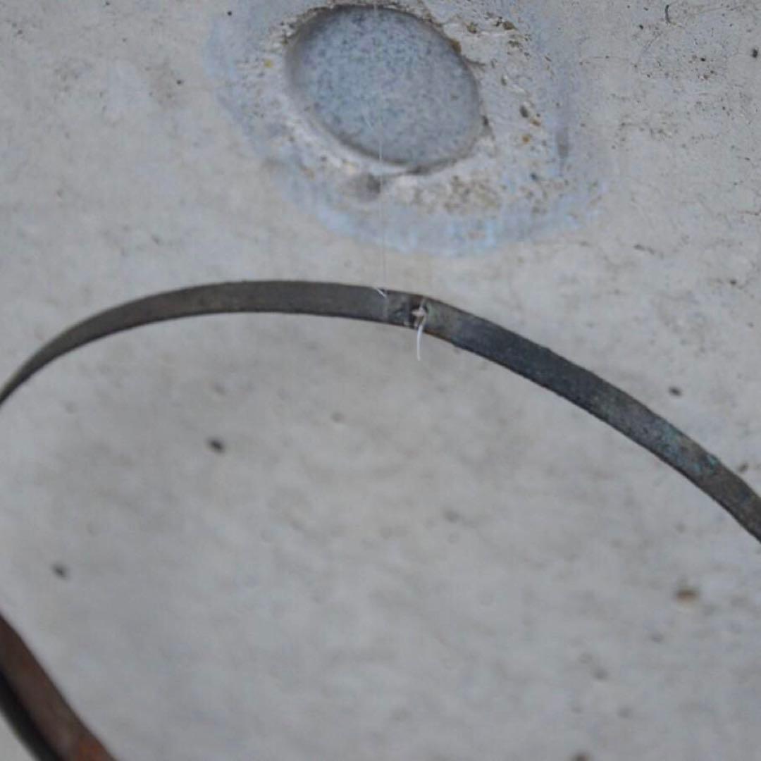 明治時代　鉄製　吊　燭台　円形　オブジェ　骨董品　アンティーク　e