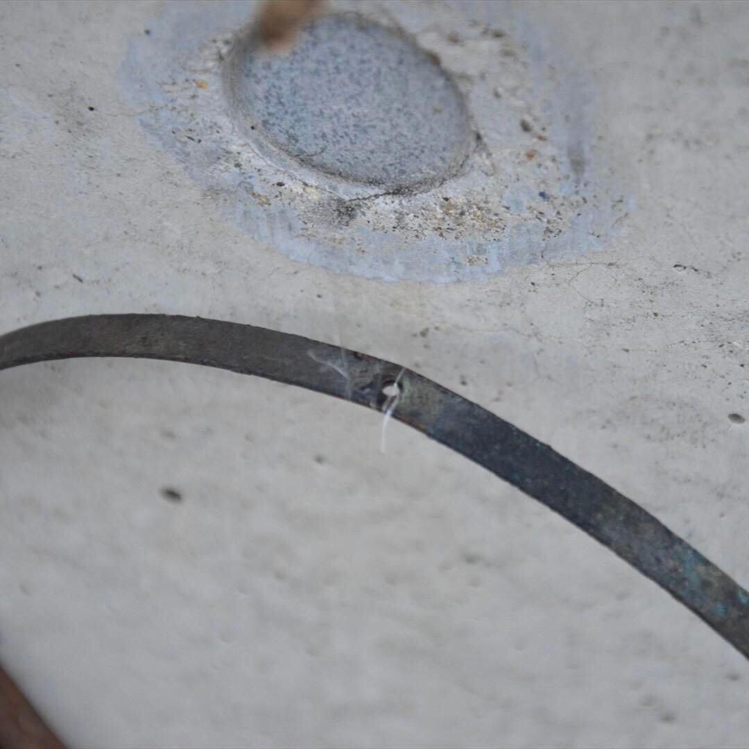 明治時代　鉄製　吊　燭台　円形　オブジェ　骨董品　アンティーク　e