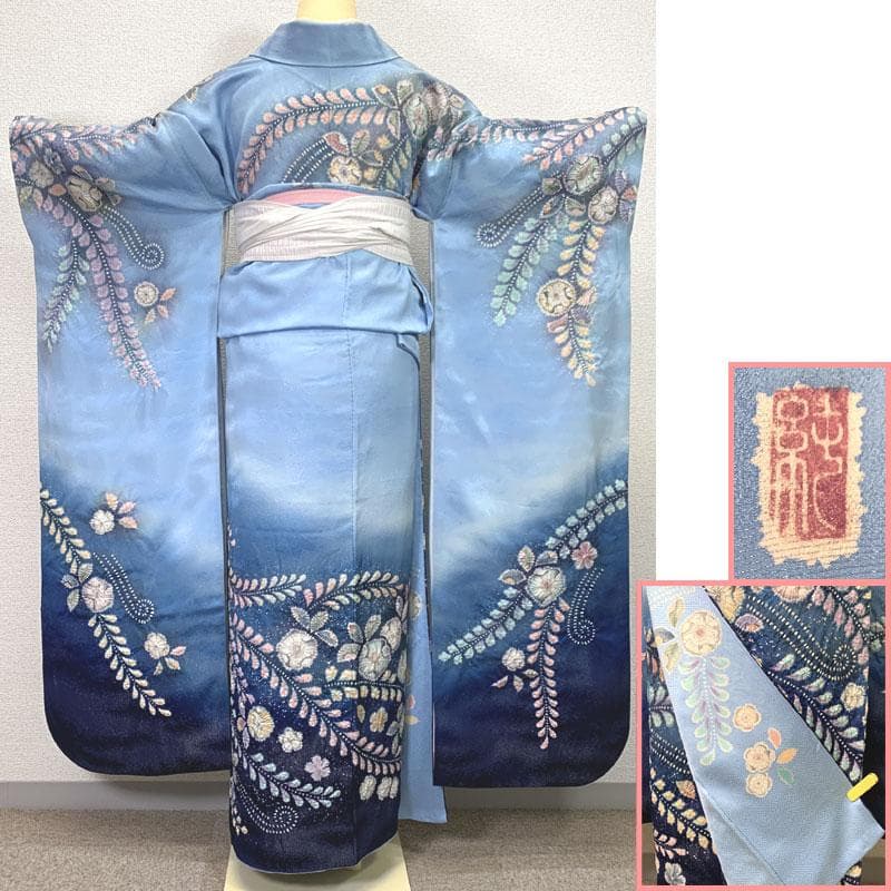 505z13,504y10,405u10,小物類,半衿〇振袖 辻が花絞り染〇