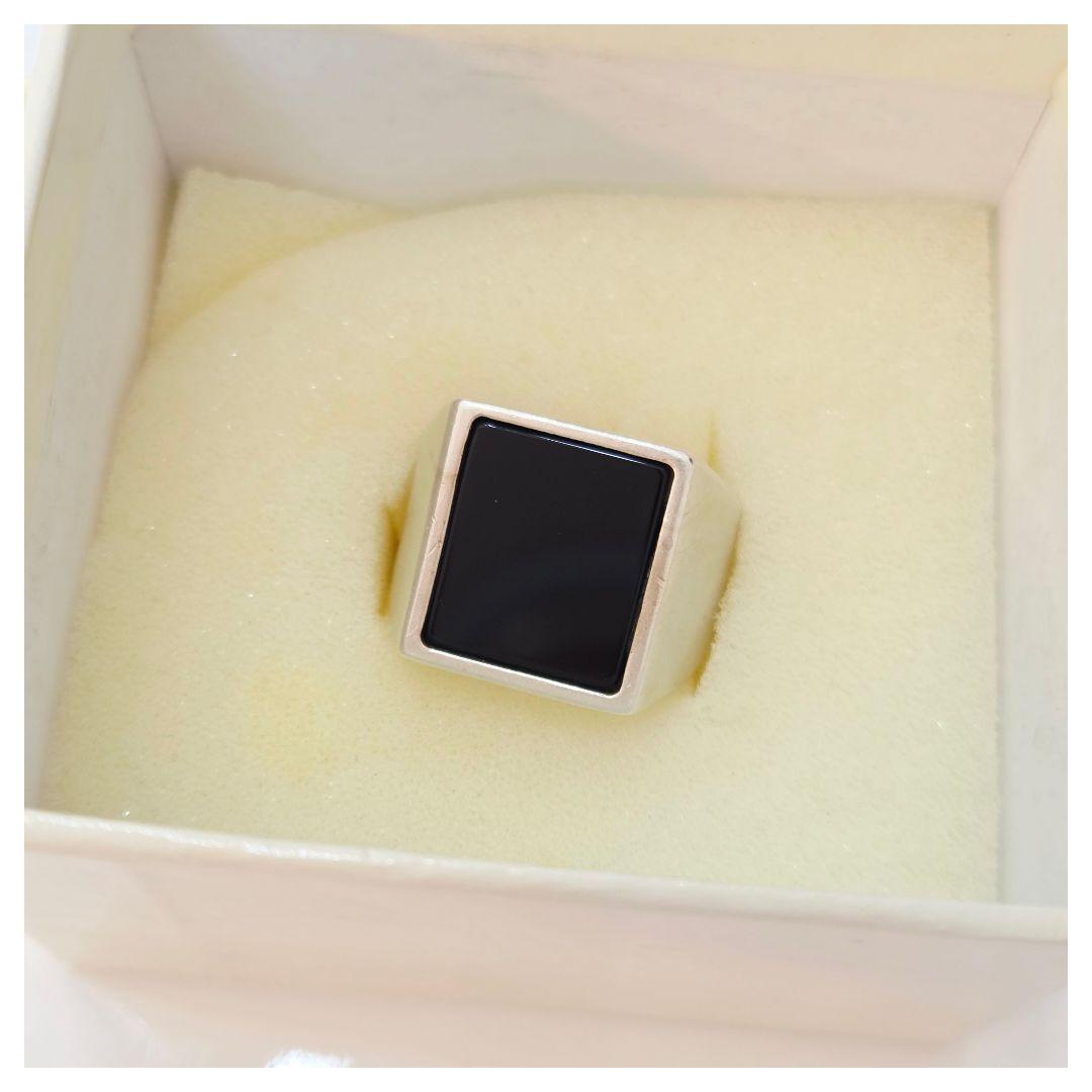 メゾンマルジェラ S55UQ0059 オニキス スクエア シグネットリング S