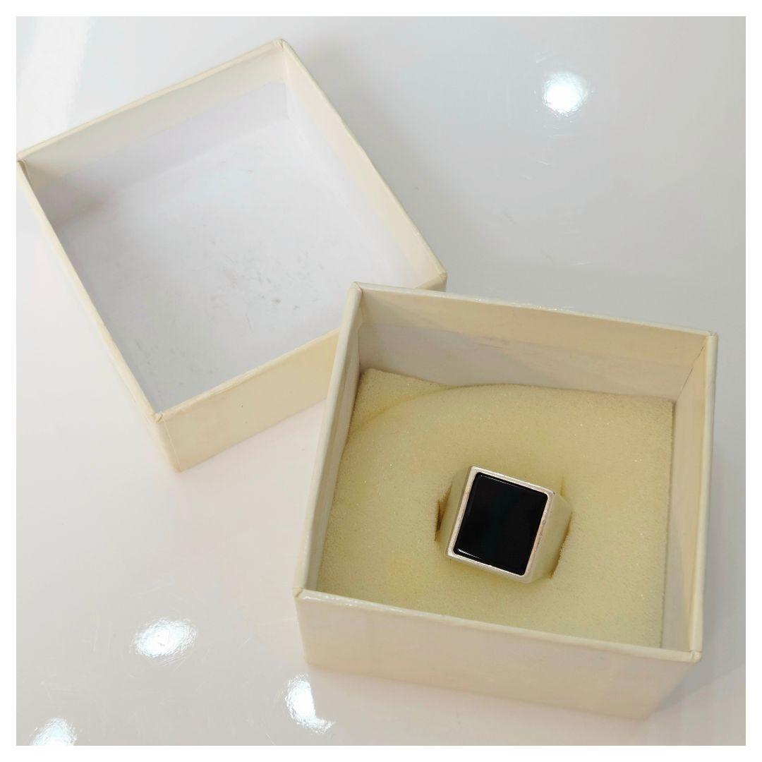 メゾンマルジェラ S55UQ0059 オニキス スクエア シグネットリング S
