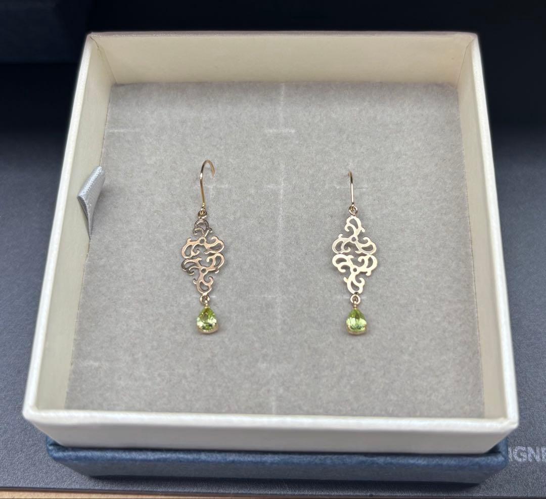 ペリドット　スイング　ピアス　K10YG ツツミ