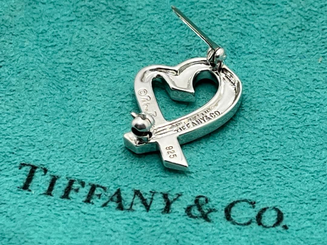 h291 美品　ティファニー　ラビングハート　ブローチ　シルバー　925