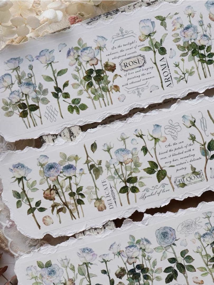 百仓家手帐《玫瑰园冰川》海外マスキングテープ　マステ 【1460】