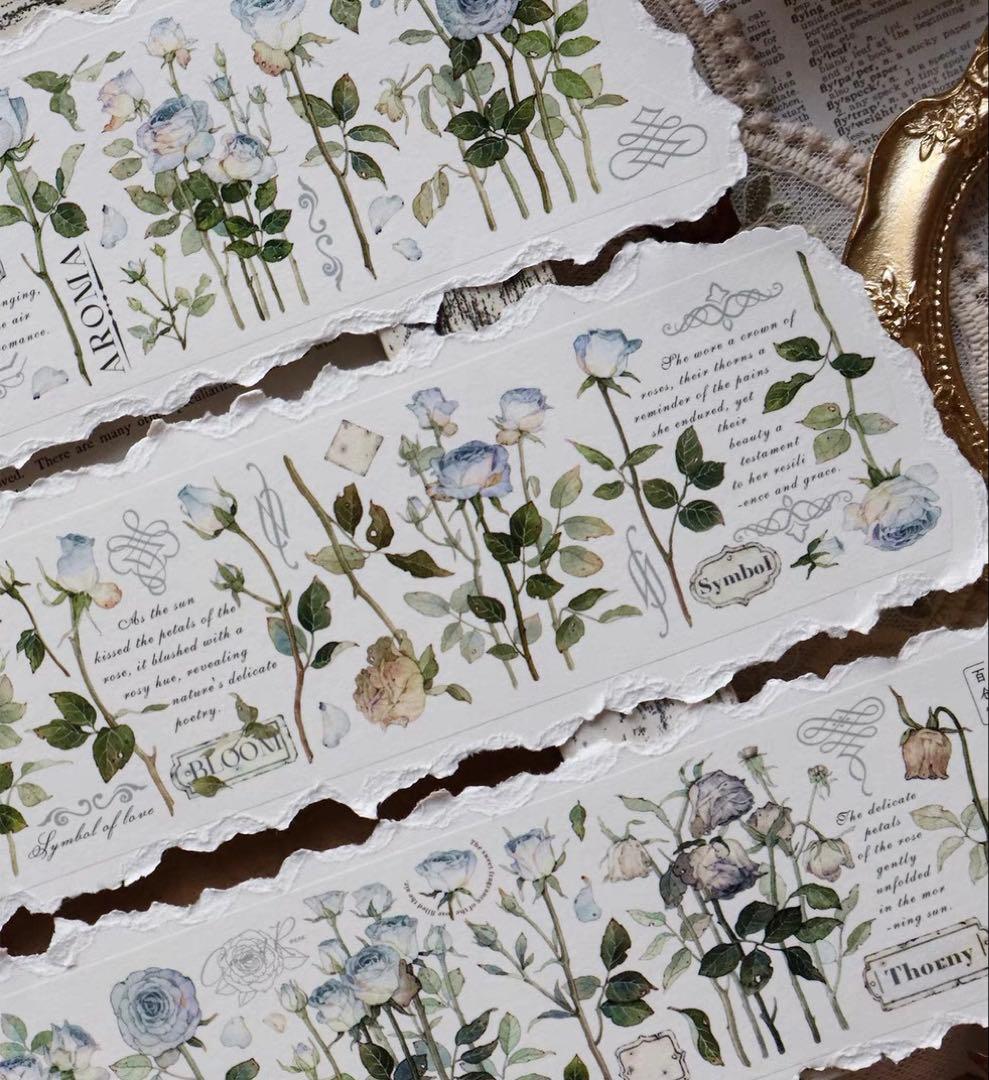 百仓家手帐《玫瑰园冰川》海外マスキングテープ　マステ 【1460】