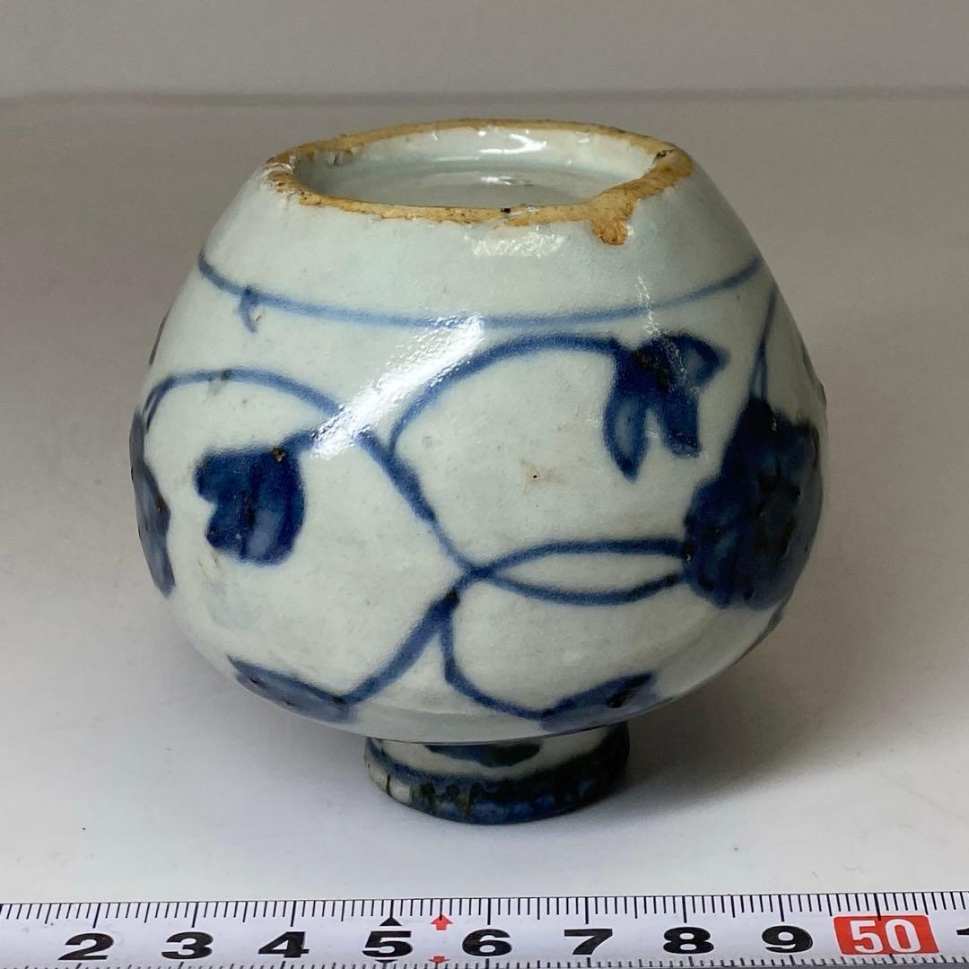 中国明時代 古染付茶入 h8.5cm 東キ8-0121☆2F トヒチ