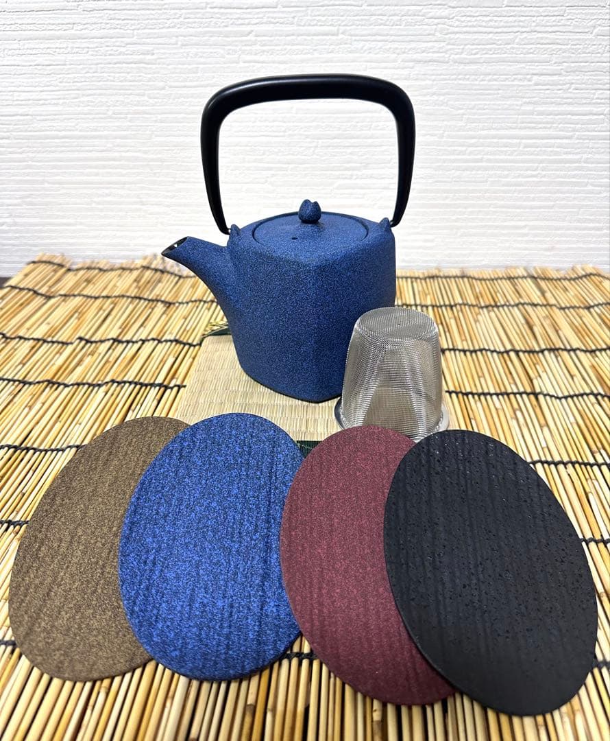 菊地保寿堂奥山清行デザインティーポット げんじss 茶托 月 ４枚 セット販売
