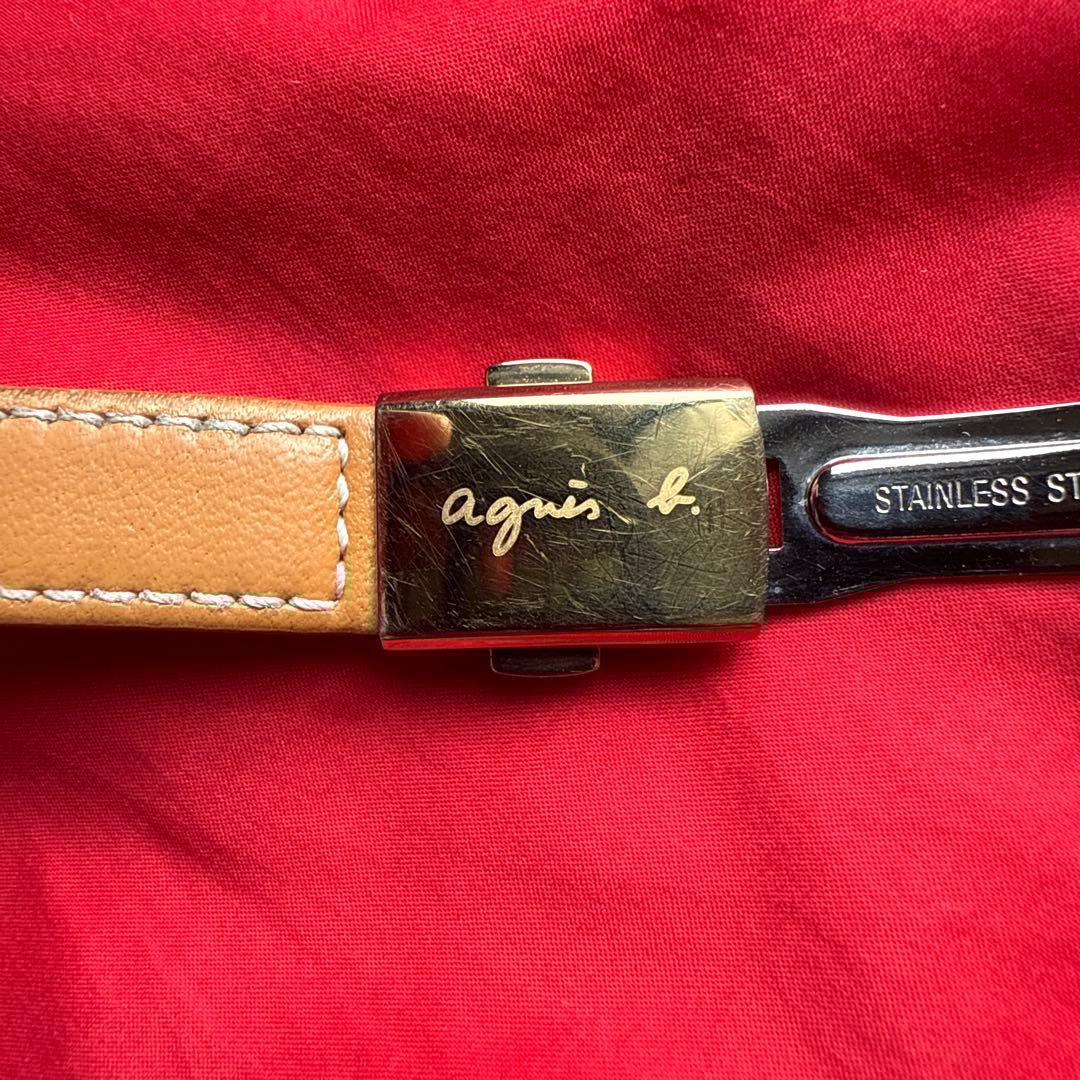 Agnes b. 腕時計 アニエスb SOLAR レザーベルト ゴールド色