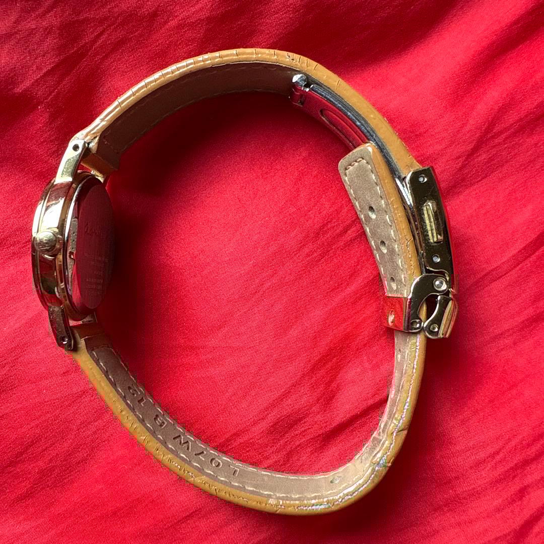 Agnes b. 腕時計 アニエスb SOLAR レザーベルト ゴールド色