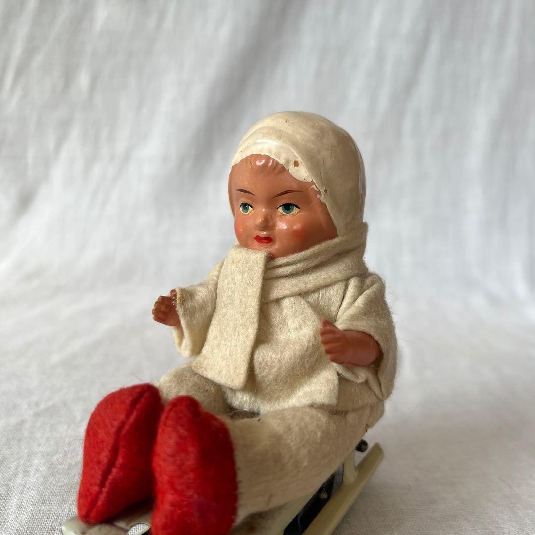 レア　ドイツ　アンティーク　ぜんまい　ソリ滑り