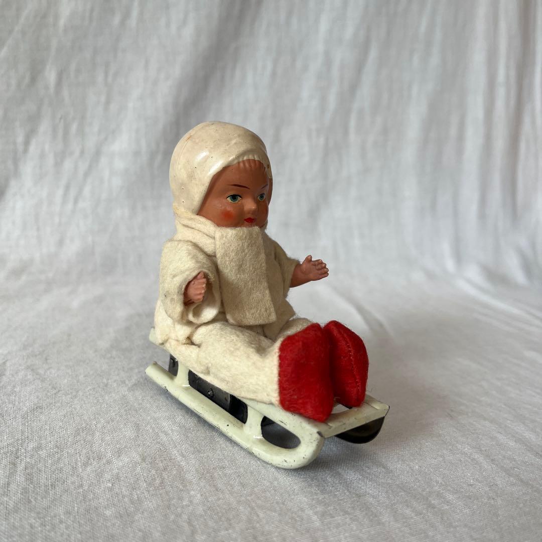 レア　ドイツ　アンティーク　ぜんまい　ソリ滑り