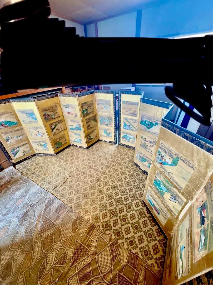 ヴィンテージ屏風 六曲一双 全36図 江戸〜明治 和風美術 2屏風セット