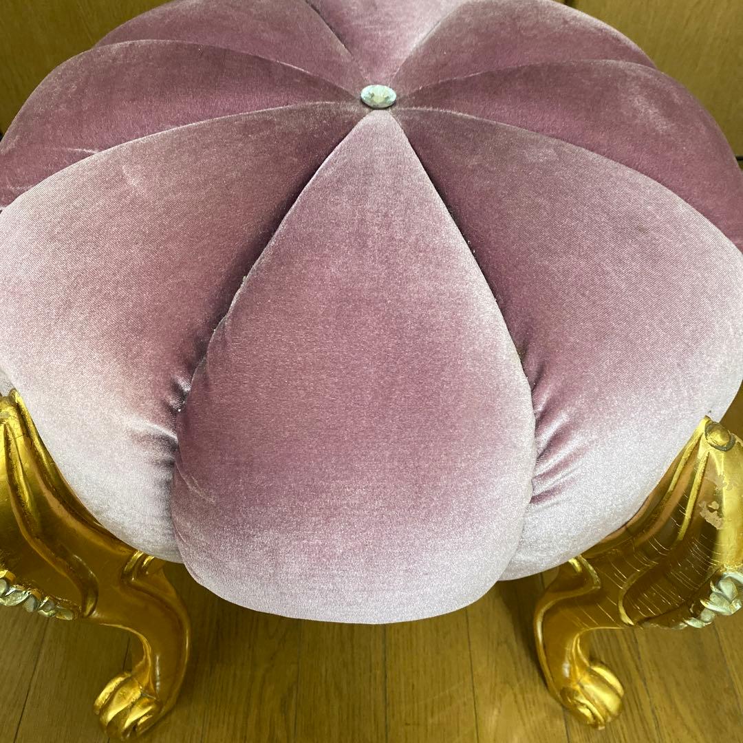 パンプキンスツール スツール パープル　紫　椅子 イス チェア 猫脚