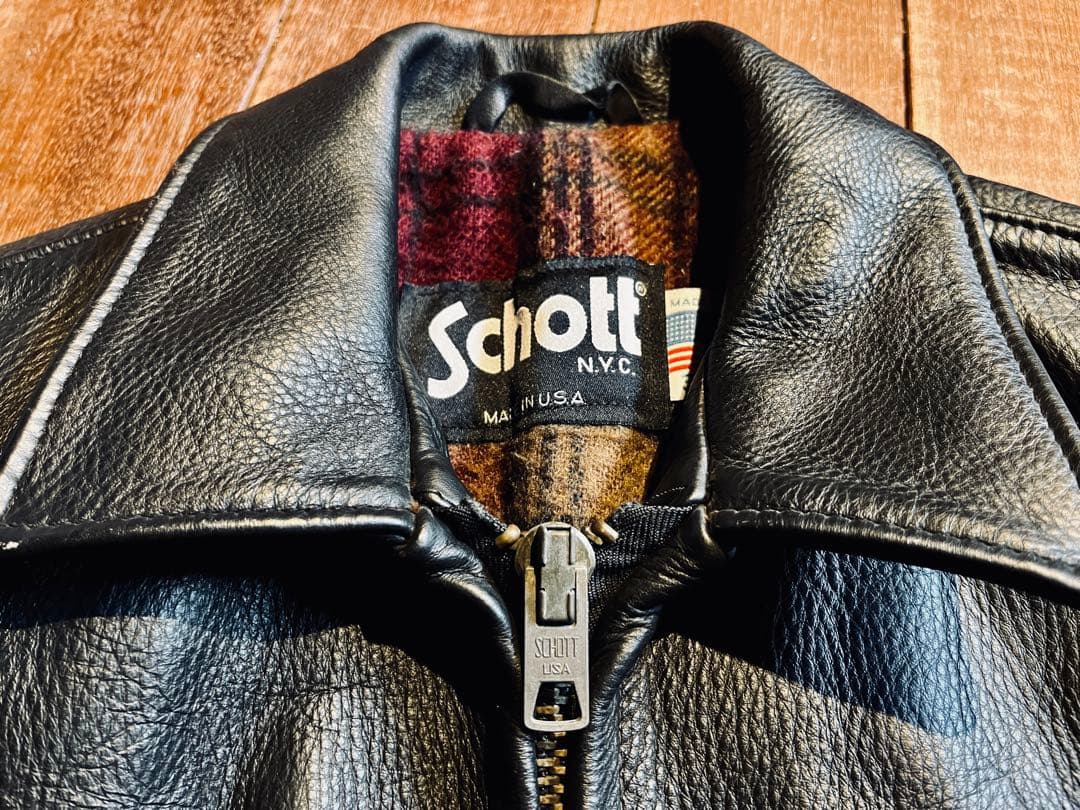 【希少34／極上USA製】Schott 681 Highwayman シングル