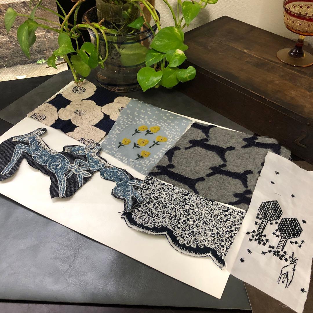 ⚠️chii 総刺繍柄希少ハギレ/ミナペルホネン