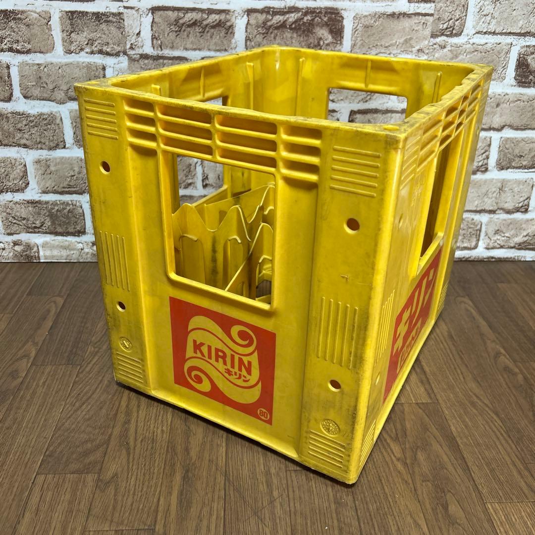 【昭和レトロ】1リットル　空瓶・キリンコンテナケース　ファンタ キリンレモン