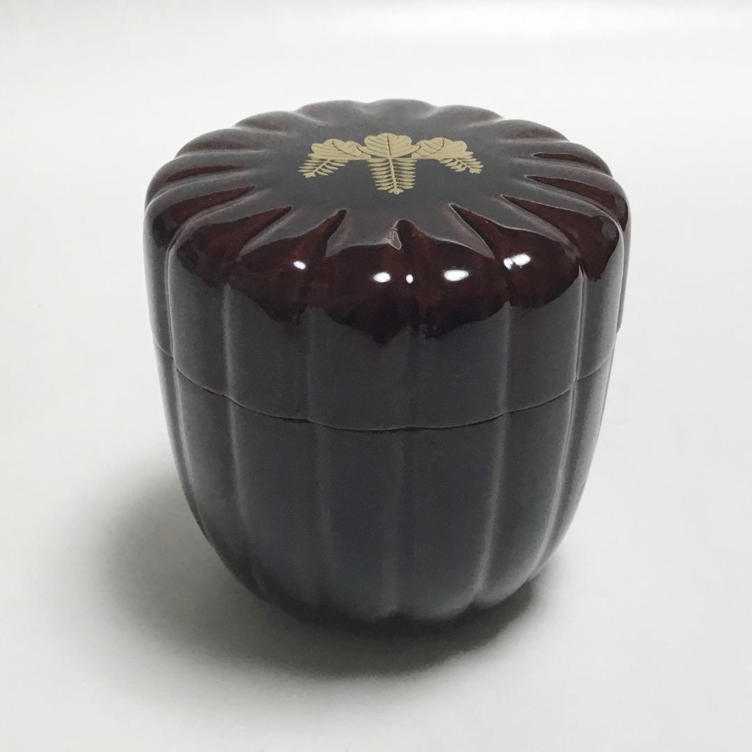 中棗 溜菊型 桐紋 中谷秀斉 茶道具 古物品