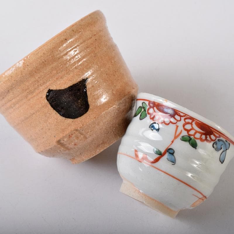 萩焼　十三代坂田泥華作など　ぐい呑み　十種　黒田陶々庵極め箱　M　R8426