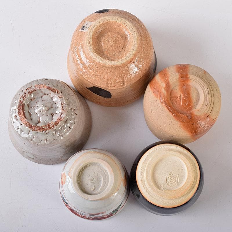 萩焼　十三代坂田泥華作など　ぐい呑み　十種　黒田陶々庵極め箱　M　R8426