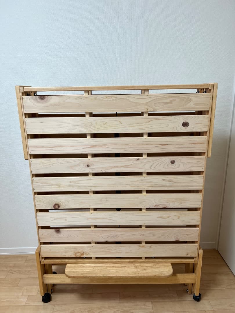 折りたたみ　すのこ　ベッド　中居木工　シングル　ハイタイプ