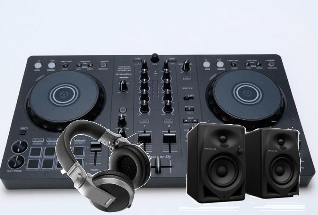 Pioneer DDJ-FLX4 コントローラー＋HDJ-X5＋DM-40D