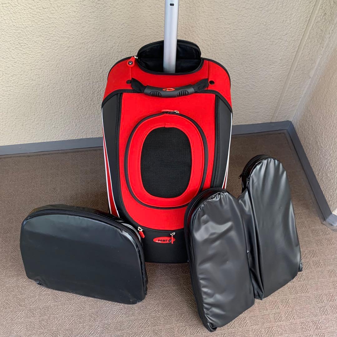 PAWS カート式キャリーバッグ　レッド