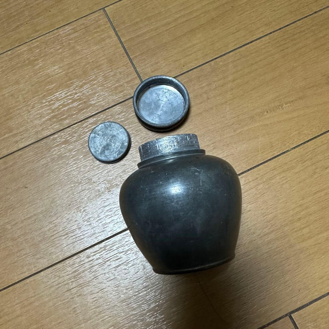 時代物 煎茶道具 古錫 茶壷 茶心壷 約262g