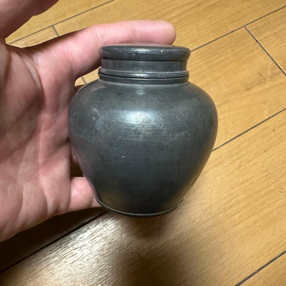 時代物 煎茶道具 古錫 茶壷 茶心壷 約262g