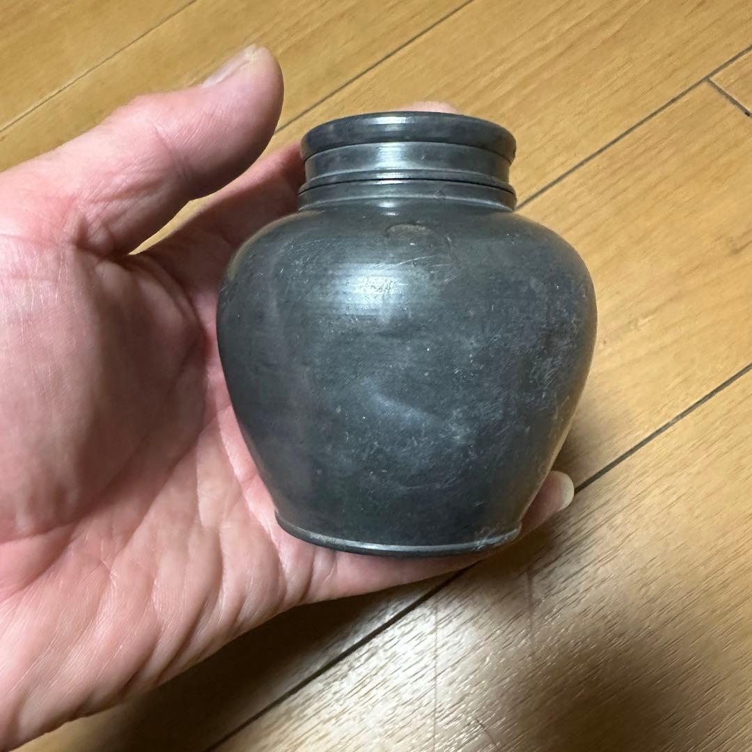 時代物 煎茶道具 古錫 茶壷 茶心壷 約262g